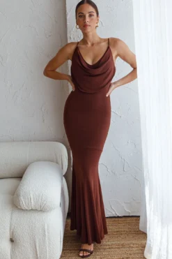 Myrah Draped Bust Mermaid Maxi Dress Mocha 9 Myrah Draped Bust Mermaid Maxi Dress Mocha -Cheap Dress Store ST2605D02 MOCHA 4