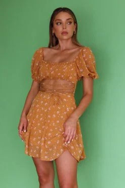 Full Hearts Lace-Up Waist Dress Floral Orange 9 Full Hearts Lace-Up Waist Dress Floral Orange -Cheap Dress Store ST3109D 20ORANGE 4