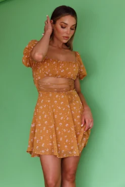Full Hearts Lace-Up Waist Dress Floral Orange 10 Full Hearts Lace-Up Waist Dress Floral Orange -Cheap Dress Store ST3109D 20ORANGE 5