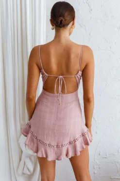 Royale Crochet Lace Trim Dress Mauve -Cheap Dress Store ST3134B 20MAUVE 7