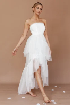 Always & Forever High-Low Midi Dress White -Cheap Dress Store ST3738D 20WHITE 1