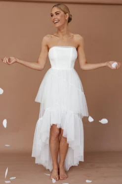 Always & Forever High-Low Midi Dress White -Cheap Dress Store ST3738D 20WHITE 2