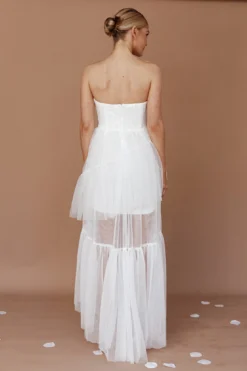 Always & Forever High-Low Midi Dress White -Cheap Dress Store ST3738D 20WHITE 3