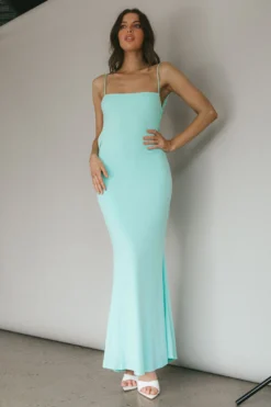 Tarah Low Back Maxi Dress Water Sprite -Cheap Dress Store ST3793D 20WATER 20SPRITE 6