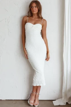 Tiffani Diamante Strap Midi Dress White 11 Tiffani Diamante Strap Midi Dress White -Cheap Dress Store ST3799D 20WHITE 6