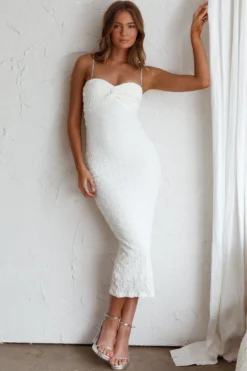 Tiffani Diamante Strap Midi Dress White 13 Tiffani Diamante Strap Midi Dress White -Cheap Dress Store ST3799D 20WHITE 8