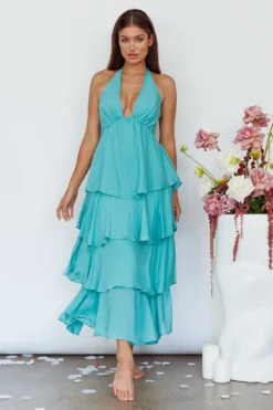 Catalina Tiered Ruffle Maxi Dress Mint -Cheap Dress Store ST3801D 20MINT 4