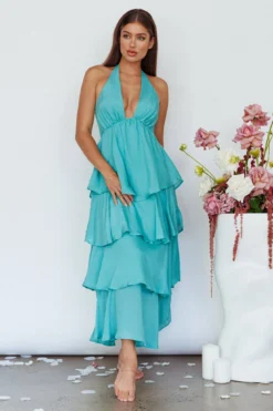 Catalina Tiered Ruffle Maxi Dress Mint -Cheap Dress Store ST3801D 20MINT 5