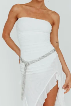 After Party Ruffle Trim Mini Dress White -Cheap Dress Store ST3821D 20WHITE 4