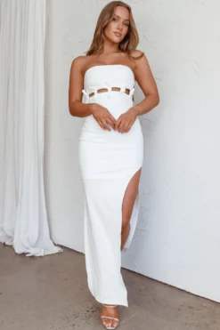 Mykonos Nights Strapless Maxi Dress White -Cheap Dress Store ST3831D 20WHITE 4