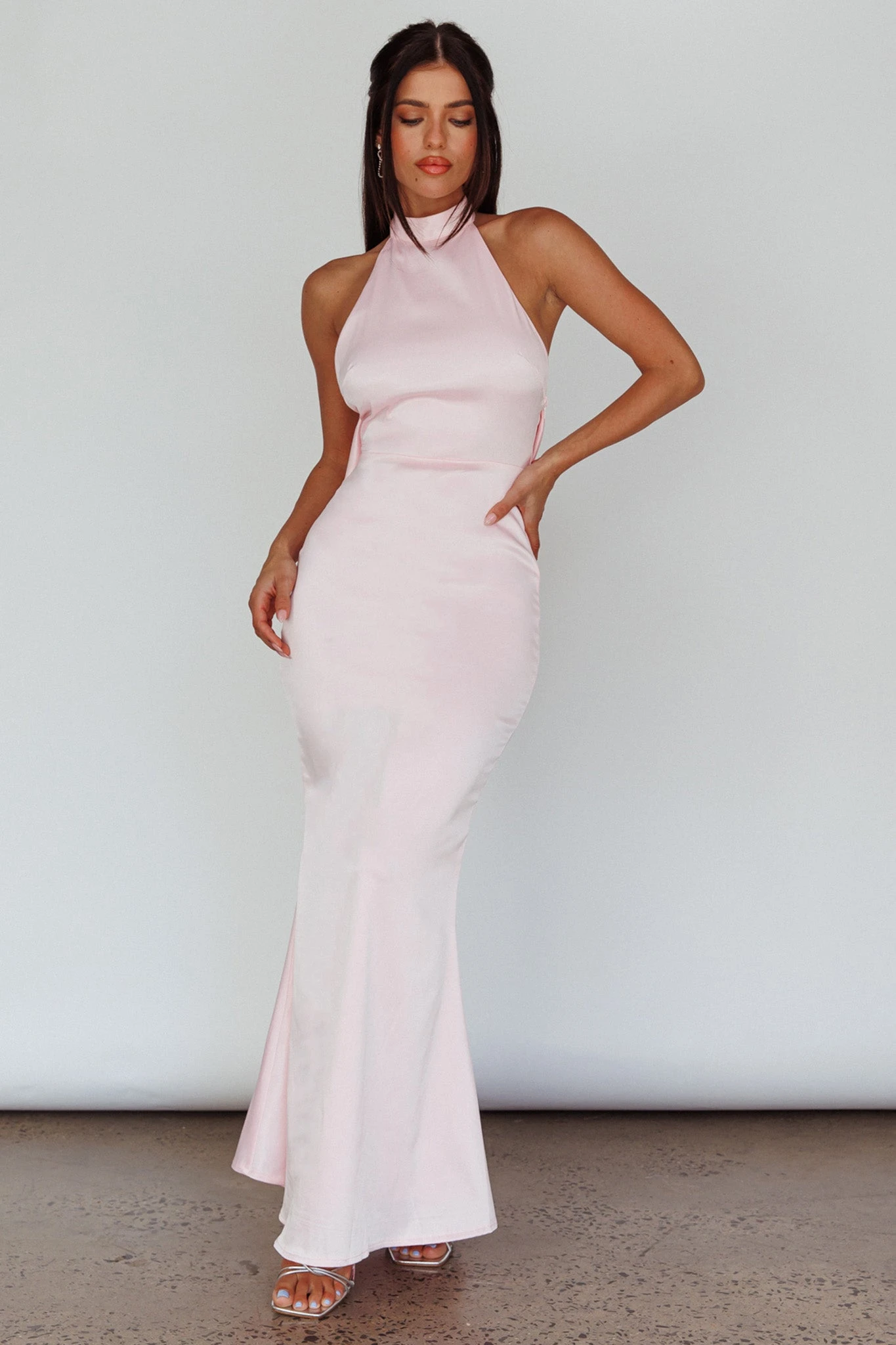 Fifth Avenue Bow Back Maxi Dress Baby Pink 3 Fifth Avenue Bow Back Maxi Dress Baby Pink - Image 3