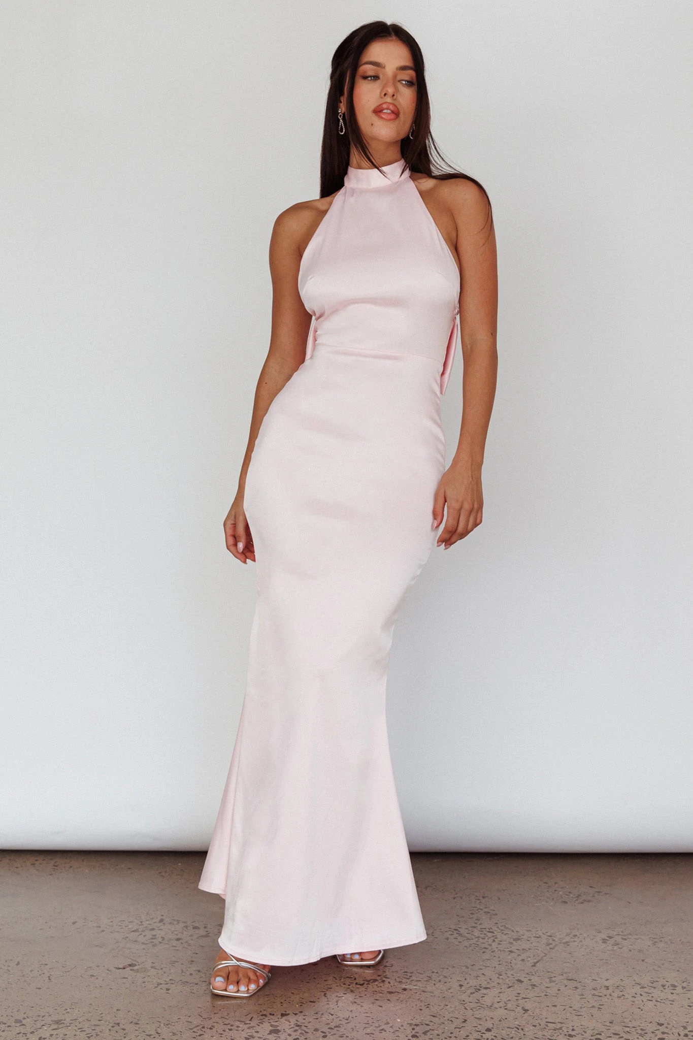 Fifth Avenue Bow Back Maxi Dress Baby Pink 6 Fifth Avenue Bow Back Maxi Dress Baby Pink - Image 6