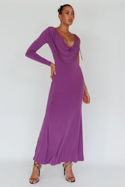 Star Walker One Sleeve Maxi Dress Purple -Cheap Dress Store ST3955D 20PURPLE 2
