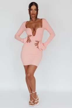 Maris Flared Cuff Mini Dress Baby Pink -Cheap Dress Store ST3966D 20BABY 20PINK 2