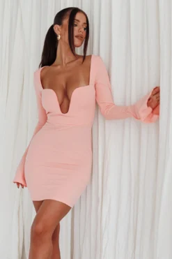 Maris Flared Cuff Mini Dress Baby Pink -Cheap Dress Store ST3966D 20BABY 20PINK 5