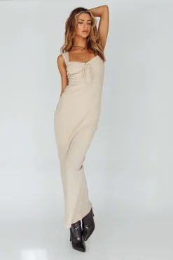 Carinn Tied Bust Maxi Dress Clay -Cheap Dress Store ST4011D 20CLAY 2