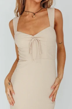 Carinn Tied Bust Maxi Dress Clay -Cheap Dress Store ST4011D 20CLAY 4