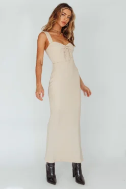 Carinn Tied Bust Maxi Dress Clay -Cheap Dress Store ST4011D 20CLAY 5